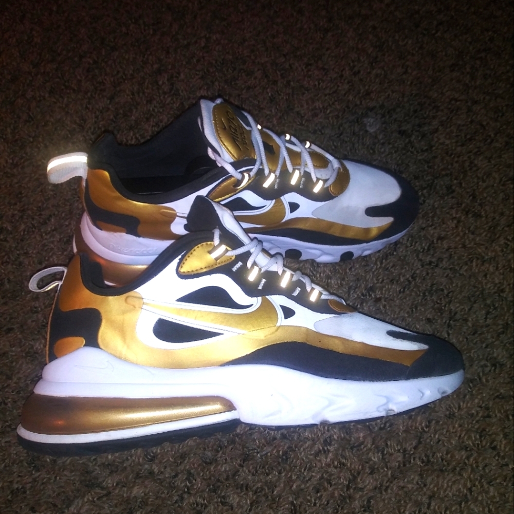 Nike Air Max 270 React- Metallic Gold- size 9.5 male